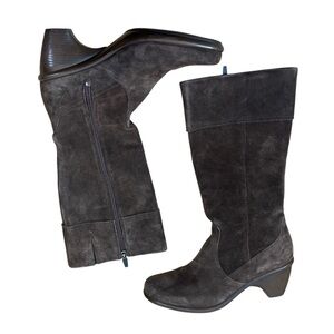 Dansko Suede Leather Cuffed Side Zip Heeled Boots In Brown Women’s Size 40